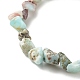 Natural Larimar Beads Stretch Bracelet for Kids BJEW-JB07031-06-4