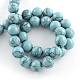 Chapelets de perles rondes en pierre de turquoise synthétique TURQ-R035-8mm-03-4
