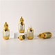 ガラスポンプスプレーボトル  香水の詰め替えボトル  ゴールド  2.482x6.67cm  容量：6ml（0.20fl.oz） PW-WG38654-01-2