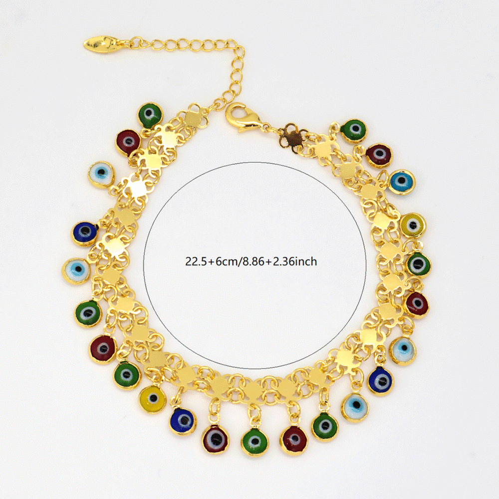 Модные латунные разноцветные браслеты с кисточками от сглаза для женщин NW2668-6