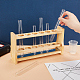 OLYCRAFT 6 Holes Wooden Test Tube Rack 50ML Test Tube Display Stands Tube Display Racks with Glass Mirror Test Tube Holder Rack for Lab Supplies - 10.6x2.5x5.6 Inch ODIS-WH0029-69C-3
