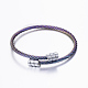 Trendy conjuntos de anillos y brazaletes de torque de 304 acero inoxidable SJEW-H073-02-3