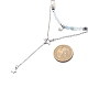 2 Stück 2 Stil 304 Edelstahl-Lariat-Halsketten mit Muschel- und Sternanhängern NJEW-JN03978-5