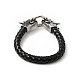 Bracelet cordon rond tressé cuir BJEW-E009-06AS-2