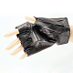 パンクの革の頭蓋骨とリベット手袋  ブラック  110mm AJEW-O016-04-3