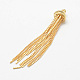 Brass Serpentine Chain Tassel Pendants X-KK-F718-09G-2