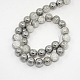 Chapelets de perles rondes de quartz craquelées semi-électrolytiques G-P060-6mm-04-2