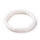 Set di braccialetti elastici per donna con perline a tubo curvo in acrilico opaco opaco BJEW-JB07320-4
