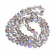 Electroplate Transparent Glass Beads Strands EGLA-N002-39-C05-2