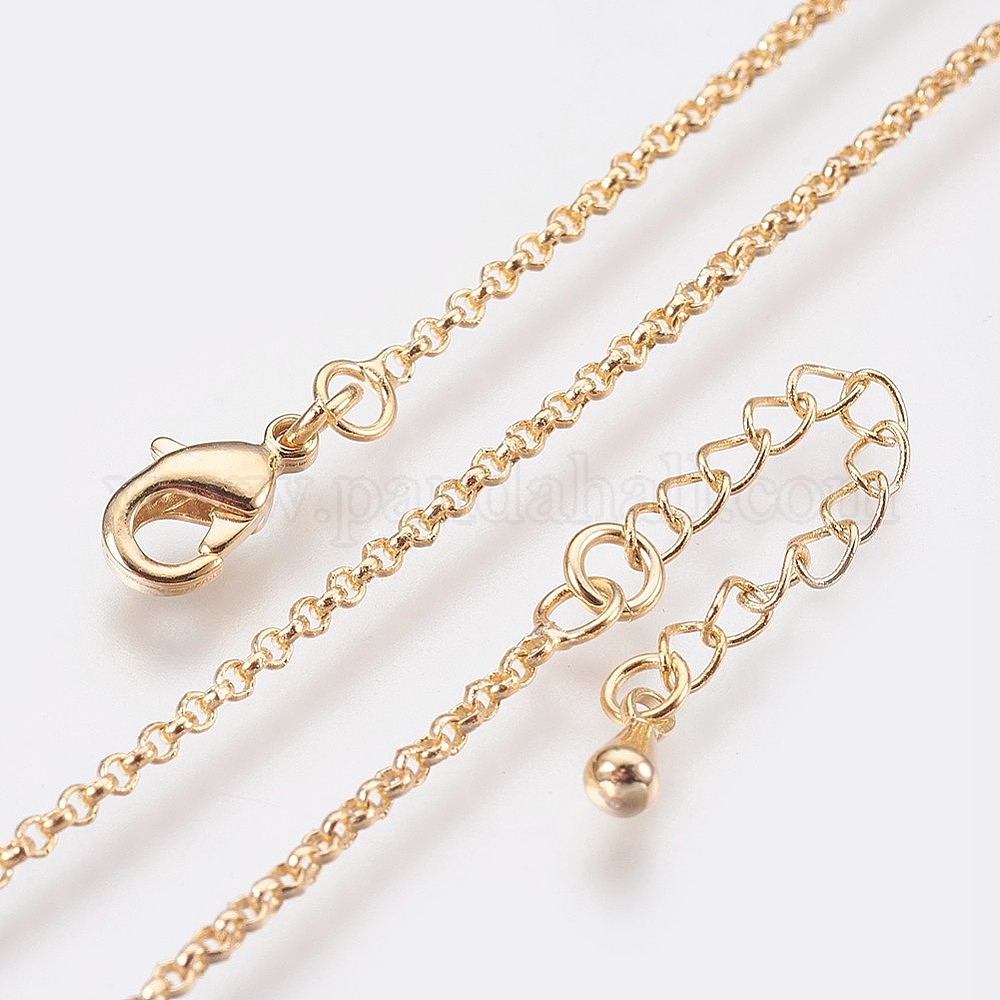 20 Colliers Chaîne En Laiton Plaqué Or 18K - Longueur 50 Cm - 1 Mm - Pour Création Bijoux - Beebeecraft - 9