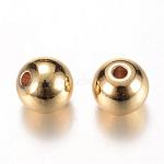 Perline di distanziatore in ottone, tondo, oro, 3x2.5mm, Foro: 1.5 mm