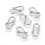 304 Stainless Steel S-Hook Clasps, Stainless Steel Color, 12.5x6x1mm