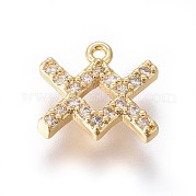 Позолоченные латунные подвески из микропаве из циркония ZIRC-L075-51B