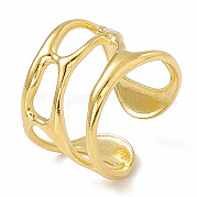 Ионное покрытие (ip) 304 широкое полое открытое манжетное кольцо из нержавеющей стали для женщин RJEW-G275-02G