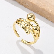 Латунь манжеты кольца RJEW-C120-20G