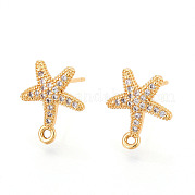 Латунные серьги-гвоздики из циркония KK-N263-24B-G