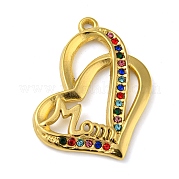 Ion Plating(IP) Real 18K Gold Plated 304 Stainless Steel Rhinestone Pendants STAS-P341-10G-02