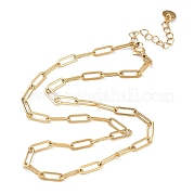 Ion Plating(IP) 304 Stainless Steel Paperclip Chain Necklace NJEW-D045-14G