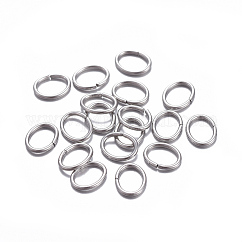 変色しにくい304ステンレススチール製オープン丸カン  オーバル  ステンレス鋼色  22ゲージ  5x4x0.6mm  内径：3x4mm
