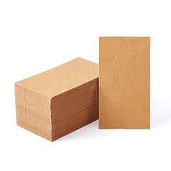 Cartes d'affichage en papier, utilisé pour boucles d'oreilles, rectangle, Sienna, 90x50x0.1mm, Trou: 1~5mm