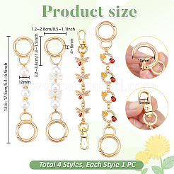 4 шт. 4 варианта дизайна: бантик&nbsp;AJEW-PHE00002