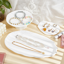 Неправильная тарелка для ювелирных изделий gesso&nbsp;LS-DJEW-WH0015-97A