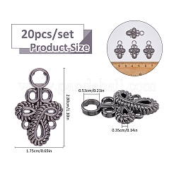 20 épingle à bouton de jean réglable en alliage de zinc avec nœud&nbsp;FIND-FH0017-91B