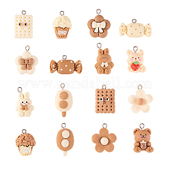 32шт 16 стиля подвески из смолы RESI-CJ0001-216