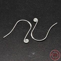 925スターリングシルバーピアスフック  銀  20x33.5mm  19ゲージ  ピン：0.9mm  約20pairs / 20グラム&nbsp;STER-F015-04
