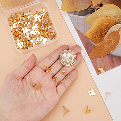 80 шт. 4 шт. фурнитура для сережек-гвоздиков из нержавеющей стали 201&nbsp;EJEW-BBC0001-07