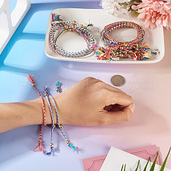 24шт 12 цвета плетеный полиэстеровый шнур в стиле бохо для изготовления браслета&nbsp;MAK-TA0001-34