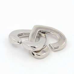 Messing zwei Schleifen Heart Verriegelung Schnallen für DIY Schmuck&nbsp;KK-M051-01P