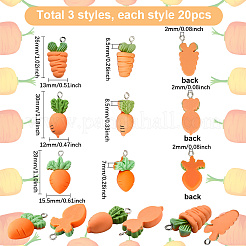 60шт 3 стиля непрозрачные подвески из смолы&nbsp;RESI-SC0005-96