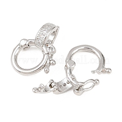 Застежки-твистеры из латуни с микропейвом и прозрачным фианитом&nbsp;KK-L265-01P