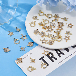 40 шт. 5 стиля подвески из сплава со стразами в виде звезд FIND-DC0007-52