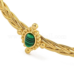Braccialetti regolabili in malachite sintetica con catena estensore&nbsp;BJEW-E100-03G
