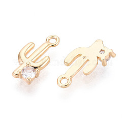 Латунные микропаве прозрачные кубические циркониевые подвески KK-N267-13G