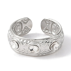 Кольца-манжеты из нержавеющей стали 304 со стразами для женщин RJEW-F166-34P