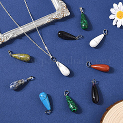 16шт 8 стиля подвески из натуральных и синтетических смешанных драгоценных камней&nbsp;G-YW0002-35