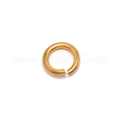 真鍮製丸カン  カドミウムフリー＆鉛フリー  リング  ゴールドカラー  18ゲージ  6x1mm  内径：4mm&nbsp;KK-WH0045-10B