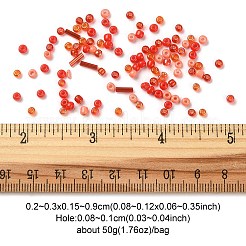 Непрозрачные и прозрачные внутри цветные стеклянные бусины SEED-YW0002-17B