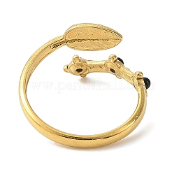 Кольца из натурального окрашенного и нагретого черного агата RJEW-F166-50G