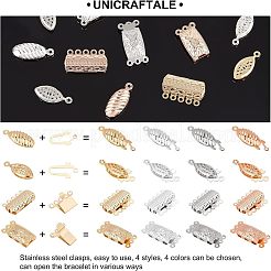 Unicraftable 32set 4 style 304 нержавеющая сталь застежки коробки STAS-UN0023-40