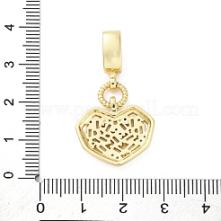 Латунные микропаве прозрачные подвески с фианитом&nbsp;KK-S510-31G-06