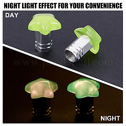 20 шт. 5-цветные колпачки для вентилей шин из смоляной звезды и алюминиевого сплава&nbsp;HJEW-NB00310