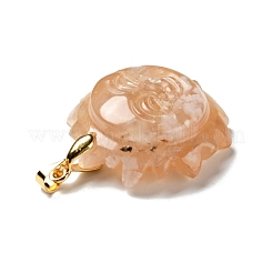 Pendenti in diaspro naturale con fiori di ciliegio&nbsp;G-E043-01A-10G