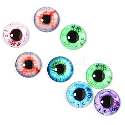 クラフトガラス人形の目  ぬいぐるみの目  半円  ミックスカラー  12mm  約20個/袋&nbsp;DOLL-PW0001-069-B01