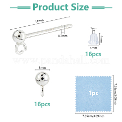 8 пара 925 серебряных сережек-гвоздиков&nbsp;STER-DC0001-91