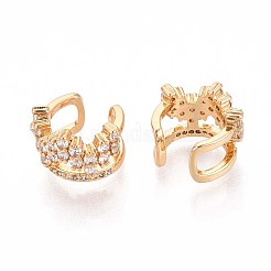 Латунные серьги-манжеты из прозрачного кубического циркония&nbsp;EJEW-T047-62G