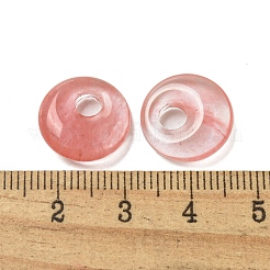 Kirschquarzglas Donut/Pi-Scheiben-Anhänger&nbsp;G-G142-02M